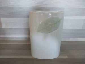 Scherzer Bavaria Porzellan Vase oval weiß mit grunes Blatt Deko H14,50cm - Picture 1 of 4