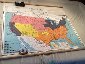 United States Vintage High School Map Mexican War 1846-48, Compromise of 1850 - Picture 1 of 16