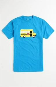 Enjoi Skateboarding Short Bus Tee Mens Turquoise Blue T-Shirt NWT New - Picture 1 of 1