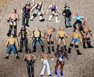 16 Great WWF WWE WCW AEW TNA WRESTLING Wrestler Action Figures The Rock Batista - Picture 1 of 24