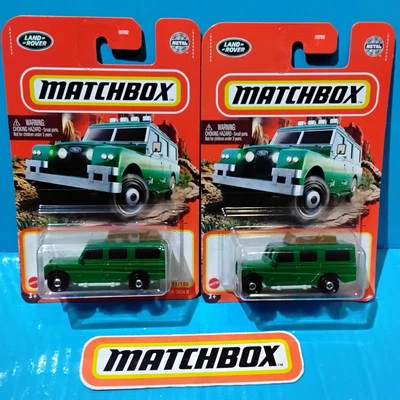 2x LOT 2021 MATCHBOX 65 LAND ROVER GEN II SAFARI #91 GREEN OFF-ROAD VARIANTS - Image 1 of 4