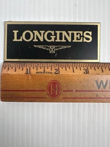 LONGINES Metal Plate~Black & Goldtone~Longines Watches~Emblem Retail Display - Picture 1 of 3