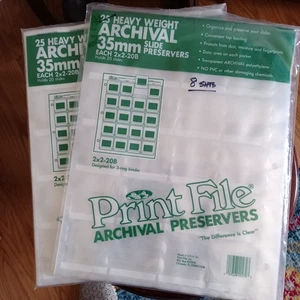 Print File 35mm Heavyweight Slide Preservers 2x2-20B (33 shts x 20 per set) NOS - Picture 1 of 3