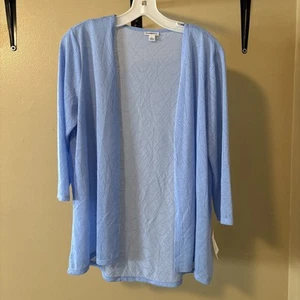 Croft & Barrow Blue Shrug Light Weight 3/4 Sleeve Cardigan Size Large NWT - Picture 1 of 6