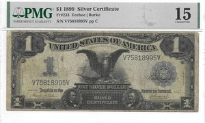 1899 BLACK EAGLE LINCOLN GRANT USA SILVER CERTIFICATE NOTE CHOICE FINE FIFTEEN - Picture 1 of 2