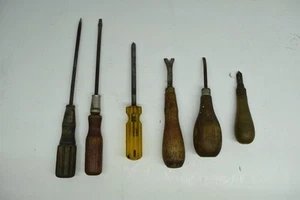Lote De Destornilladores Antiguos De Colección Puente Stanley Yankee North Bros R&P Madera - Imagen 1 de 9