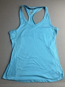 Womens Nike Dri FIT Tank Medium Top Training Running Blue S3 - Picture 1 of 13