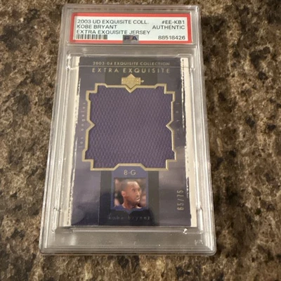 KOBE BRYANT PSA Authentic 2003-04 UD EXQUISITE COLL EXTRA exquisite JERSEY 43/75 - Image 1 of 4