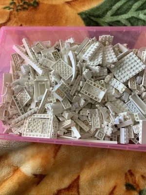 Lego Bulk Lot 500g+ Assorted  Mixed White Pieces - image 1 of 4