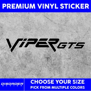 VIPER GTS [VINYL STICKER]-for Car/Truck WINDOW-LAPTOP-FOLDER-YOU PICK COLOR/SIZE - Bild 1 von 6