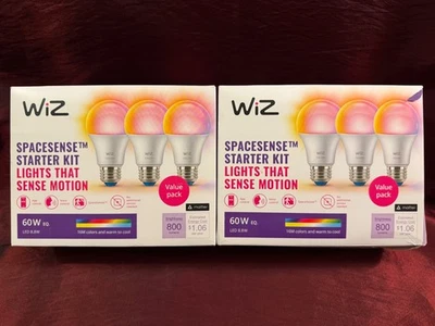 *Read* 6PACK WiZ LED Smart Lights Sunset to Sunrise Motion Detection A19 60W E26 - Image 1 of 2