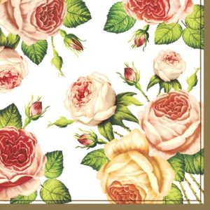 Paper Luncheon Decoupage Napkins European Roses Flowers Rose Pack of 20 pcs - Picture 1 of 11