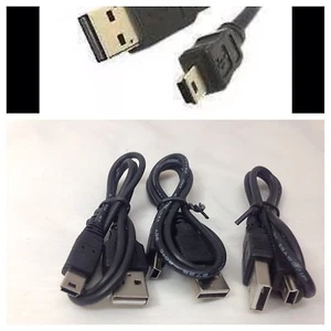 Drei schwarze USB A auf B MINI 5 PIN KABEL KABEL für PC DIGITAL KAMERA 50CM - Bild 1 von 11