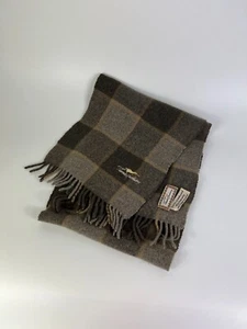 Sciarpa vintage Thomas Burberry in lana marrone grigio a quadri - Foto 1 di 9