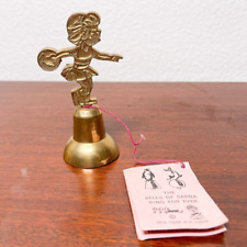 VTG 60s 70s 4 1/8" Brass Bowling Bowler Girl Sarna Figurine Bell Made in India