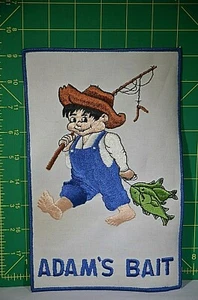 Vintage ADAM'S BAIT Fisherman's Collectors Patch Lure Bass fishing Large 9" x 6" - Picture 1 of 4