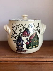 VINTAGE HOME & GARDEN PARTY LTD VOGELHAUS STEINZEUG BOHNENTOPF 1999 - Bild 1 von 10