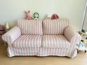 IKEA 2-SEAT SOFA "EKTORP" - Pink stripe with removeable/ machine washable cover - Picture 1 of 2