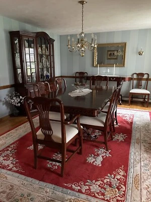 Pennsylvania House Cherry Double Pedestal Extendable Dining Table Set - 8 Chairs - Image 1 of 2
