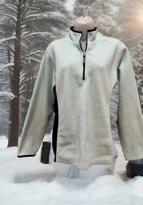 IZod WOMEN'S Pullover Fleece 1/4 ZIP Jacket L LIGHT WEIGHT Teal - Image 1 of 4