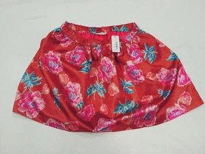 Gymboree Girls Orange Shiny Floral Skirt Size Large 10-12 - Picture 1 of 5