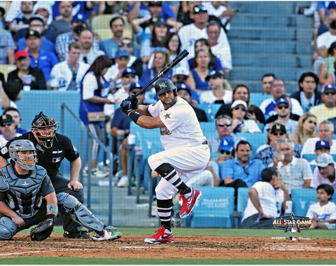Albert Pujols St. Louis Cardinals Unsigned Prepares to Bat in the Cover