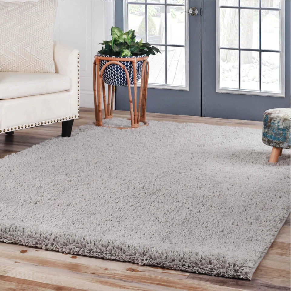 Berlin Solid Shag Soft & Plush Living Room Bedroom Indoor Area Rug or Runner - Image 1 of 1