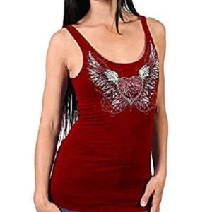 Sparkle Wings Damen Tanktop meliert rot - Bild 1 von 3