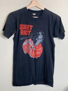 83 Quiet Riot Metal Health Tour Vintage T-Shirt, reprinted 2 sided black shirt - Picture 1 of 3
