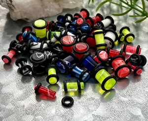 48 Stück Marmor Acryl Stecker 0g, 2g, 4g, 6g Großhandel Körperschmuck Tunnel Messgeräte - Bild 1 von 2