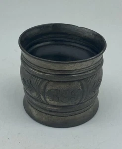 Antik gravierter Serviettenhalter aus Zinn - Bild 1 von 4