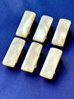 Set of 6 Vintage Mother of Pearl Hair Clips - White - Great Wedding Access.