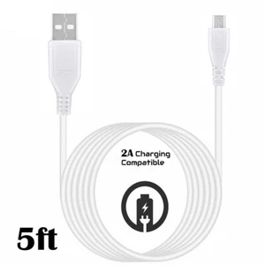 5ft White Micro USB Charger Cable Cord For LG Tribute HD / Tribute 5 V10 X Power - Picture 1 of 3