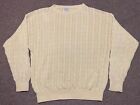 Vintage Size 50 Large BENETTON Yellow Cable Knit Pattern Crewneck Sweater Italy