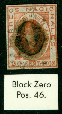 COLOMBIA 1861 ARMS of New GRANADA 20c red Sc# 17  used  "ZERO" cancel - Image 1 of 2