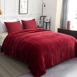 Large Lightweight Flannel Fleece Blankets Bed Sofa Throw Blanket Queen King Size - Picture 1 of 46