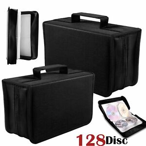 128Disc DVD CD Black Storage Nylon Bag Media Album Case Holder Organizer Sleeves
