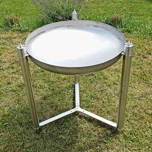 Edelstahl Feuerschale 80 cm mit langen Beinen - Bild 1 von 7