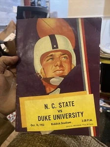 NC State Wolfpack v Duke 1952 Football Program Riddick Stadium - Picture 1 of 7