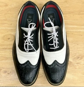Enzo Romeo Leather Size 12 Men's Retro Black & White Dress Shoes lot AD - Picture 1 of 9