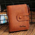 Mens Rfid Blocking Leather Wallet Credit Id Card Holder Wallet With Snap Button