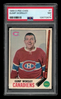 1969 - 70 O-Pee-Chee 套装-Break # 1 Gump Worsley PSA 7 近乎完好 — 第 1/3 张图片