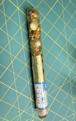 New Vtg 30 Tube Dill Buttons 24K Gold Plated #240585 18 MM Made in Germany - Image 1 of 4