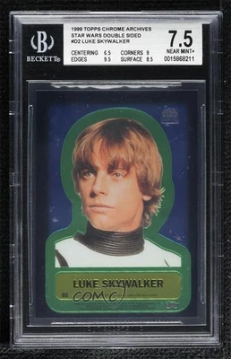 1999 Star Wars Chrome Archives Double-Sided Chromium Luke Skywalker BGS 7.5 0q3 - Image 1 of 3