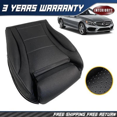 2015-21 For Mercedes Benz C300 C350 Driver Bottom Leather Seat Cover Black Foto 1 de 4