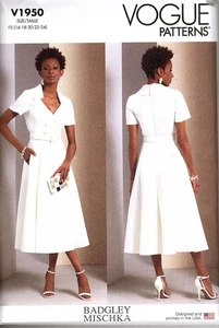 Vogue V1950 Misses 16 to 24 Badgley Mischka Dress Uncut Sewing Pattern - Picture 1 of 2