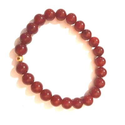 Carnelian Gemstone Stretch Bracelet 8mm 7*7.5 Inch - Image 1 of 4