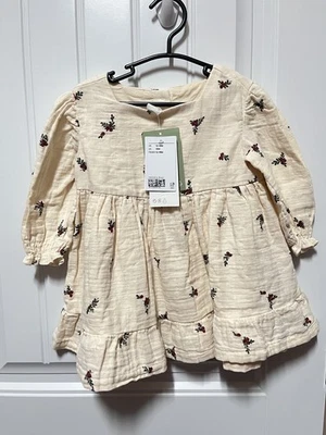 Nuevo/con etiquetas H&M Vestido Manga Larga Bebé Algodón Orgánico Vacaciones/Navidad 18 Meses Foto 1 de 4