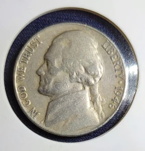 1946 Jefferson Nickel No Mint Mark - Picture 1 of 4