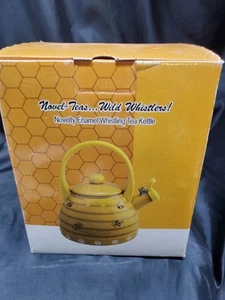 Silbido de tetera F5 para estufa decoración colmena abeja esmalte en acero nuevo en caja - Imagen 1 de 24